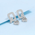 wholesale PT950 plated 925 sterling silver earrings for women, moissanite letter Q earrings, manufacturer wholesale available-0-2