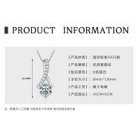 S925 Silver 3-Carat D Color Moissanite Teardrop Necklace Geometric Choker-2-carat Infinity Pendant [White Gold]  925 Silver