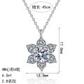 S925 Silver All-Moissanite Snowflake Pendant Necklace-0-3