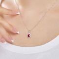 wholesale S925 Sterling Silver Pear-Shaped Color Zircon Necklace, Women's Internet-Famous High-End Exquisite Necklace Jewelry, Ready-to-Ship Gift Wholesale-0-3