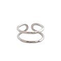 wholesale S925 Sterling Silver 288 Korean Version Versatile Silver Ring Ins Personality Minimalist Geometric Double-Layer Line Hollow Out Ring for Women-0-4