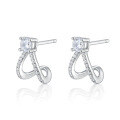 wholesale 925 Sterling Silver Hollow Heart Earrings with Micro-Inlaid Zircon, Ins Light Luxury High-End Sensibility-0-8