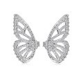 wholesale S925 Sterling Silver Korean-style Light Luxury Earrings for Women, Advanced Symmetrical Butterfly Design, Versatile and Stylish Ins-style Earrings-0-5