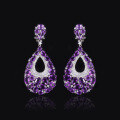 wholesale S925 Sterling Silver Luxury Vintage Natural Gemstone Jewelry Set with Crystal Earrings and Pendant for Export-0-3