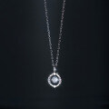 wholesale S925 Silver Single Diamond Round Necklace Korean Style Minimalist Fresh and Simple Personality Elegant Women's Necklace D9412-0-3
