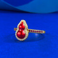 wholesale S925 Silver New Chinese Retro Hawthorn Berry Ring for Women, Flattering Design, Cross-Border Best Seller-0-1