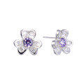 wholesale 925 Sterling Silver Diamond-Studded Clover Earrings for Women, Small and Chic Floral Ear Studs with a Sophisticated Korean-Japanese Style-0-4