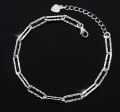 wholesale S925 Sterling Silver Sparkling Wave Bracelet Stackable Geometric Square Chain Full of Stars Flash Galaxy Jewelry for Women S4478-0-7