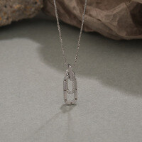 wholesale 925 Sterling Silver Interlocking Chain Necklace With Vintage Ins Style, Unique Letter Zircon Pendant-A845A-White Gold 925 Silver