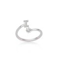 wholesale S925 Sterling Silver 26 Letter Ring, Fashionable Minimalist Everyday Versatile Open-Ended Adjustable One-Size Ring-0-13