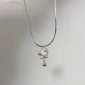 wholesale S925 Sterling Silver Pearl Star Necklace for Women, Shell Pearl, Popular Collarbone Chain, Niche Luxury, High-End Pendant Necklace-0-4