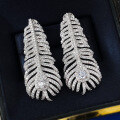 wholesale S925 Silver New European and American Luxury Inlaid Feather Dynamic Earrings Cross-Border AliExpress Model-0-3