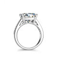 S925 Silver 5ct Moissanite Women's Ring, Elaborate Square Zuma Green Prong Setting-0-1