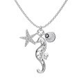 wholesale S925 Sterling Silver Women's Necklace Summer Ocean Design Seahorse Starfish Shell Personalized Pendant Neck Jewelry-0-5