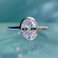 wholesale New 6*8 Oval White Diamond Ice Flower Cut Engagement Ring for Women in [Metal Material], Cross-border Ins Style-R486 White Diamond>No.9