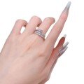 wholesale S925 Sterling Silver Zircon Snake Multi-Layer Spiral Twisting Ring Live-0-4