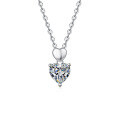S925 Sterling Silver Moissanite Heart Pendant Necklace-0-3