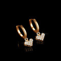 Rose Gold Plated S925 Silver Heart Moissanite Stud Earrings-0-0