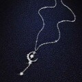 wholesale 925 Sterling Silver Magic Wand Fairy Star Necklace for Women, Inlaid Diamond Collarbone Chain, Ins Light Luxury Fashion, Xiaohongshu Same Style-0-2