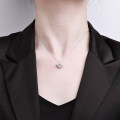 Sterling Silver Balance Beam Pendant Necklace with Pearl and Moissanite-0-2