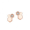 Rose Gold Plated S925 Silver Women's Beehive Earrings with Moissanite-0-0