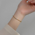 wholesale S925 Silver Korean-style Women's Simple Color Rope Light Bead Adjustable Geometric Elegant Bracelet S5192-0-1
