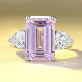 wholesale S925 Sterling Silver New 5ct Emerald Cut 12*8 Rectangle Ring for Women, Fashion Versatile-0-5