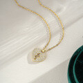 14K Gold Plated 925 Silver Moissanite Lightning Heart Pendant Necklace-0-2