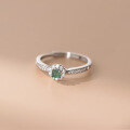 wholesale S925 Sterling Silver Fresh and Sweet Ins Style Niche Design Exquisite Diamond-Inlaid Jadeite Ring R02767-0-0