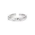 wholesale S925 Sterling Silver 927 Niche Design Minimalist Luxury High-End Cracked Glossy Diamond-Inlaid Ring for Women-0-4