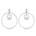 wholesale 925 Sterling Silver Set with Natural Amethyst and Blue Gemstone Exaggerated Large Round Earrings-0-0