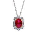 wholesale 925 Sterling Silver 2ct Simulated Ruby Women's Pigeon Blood Red High-Carbon Diamond PendantIns-0-4