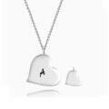 wholesale Silver jewelry, personalized DIY minimalist heart-shaped nameplate pendant necklace for women with engraved names, ready for wholesale-0-2