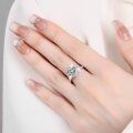 wholesale S925 Sterling Silver 1-Carat Heart-Shaped Moissanite Ring for Women, High-End Sense Jewelry Silver Accessories-0-1