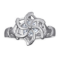 wholesale S925 Sterling Silver Fashion Popular Pinwheel Design Inlaid with Zirconia Ring for WomenForeign Trade Jewelry Wholesale-925 Silver US Size 6#