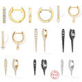 wholesale S925 Sterling Silver Punk Style Spike Studded with Crystals and Pearl Ear Cuff Earrings for Women-0-0