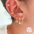 wholesale S925 Sterling Silver Diamond Snowflake Hoop Earrings, Creative Fashion Earrings-0-2