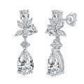 wholesale Sterling silver 7*11mm 3ct pear-cut moissanite stud earrings for women-0-4