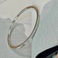 wholesale S925 Sterling Silver Half-Diamond Half-Plain Bracelet, Light Luxury, Niche, Exquisite, Shattered Diamond, Starry Sky, Full Diamond, Flash Diamond, High-End Women's Jewelry-0-4