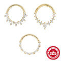 wholesale S925 Sterling Silver Ins-style Round Diamond-Studded Cartilage Earring, Nose Ring, Ear Stud-0-0