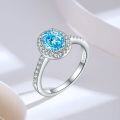 wholesale S925 Sterling Silver 15ct Gemstone Ring for Women with High-End Feel, 6*8 Ice Flower Cut-0-1