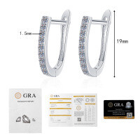 S925 Silver Moissanite Retro Single-Row Full-Diamond U-Shaped Hoop Earrings Wholesale-27 points Moissanite  925 silver