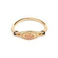wholesale S925 Gold-Plated Silver Light Luxury Jewelry Orange Moonstone/Smoky Quartz Women's Ring Factory Wholesale-0-1
