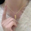 wholesale S925 silver with 18K gold plated, Korean ins princess please get rich necklace women new Chinese style crushed ice gold pendant-0-3