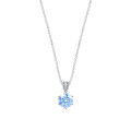 Sterling Silver Wholesale Blue Moissanite Pendant Necklace-0-3