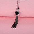 wholesale S925 Silver Designer Natural Gemstone Heart Tassel Pendant, High-End Style Colored Gemstone Necklace Pendant-0-1