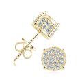 S925 Sterling Silver Square Stud Earrings with Moissanite-0-16
