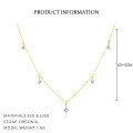 wholesale S925 Sterling Silver Cross-border Light Luxury Rhombus Teardrop Zircon Jewelry Set For Women, Layering Fringe Collarbone Necklace, Fashionable And Versatile-0-6