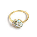 wholesale S925 gold-plated silver with natural topaz, Dunli elegant and minimalist design-0-4