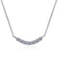 wholesale S925 Sterling Silver Moissanite Necklace for Women, Seven-Diamond Smile Pendant Chain, Light Luxury Ins Style for Daily Wear, Gift for Friends-0-4